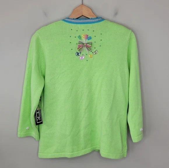 NWT Vintage Berek | Golf Club Button Front Cardigan Sweater Size Medium - Picture 3 of 6